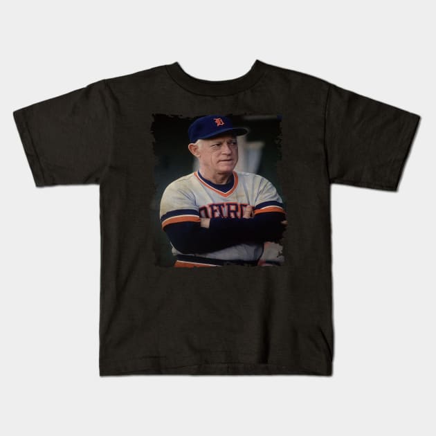 Sparky Anderson in Detroit Tigers Vintage #2 Kids T-Shirt by TiiAR MANEH99 